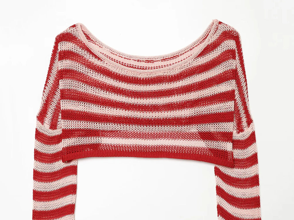 Breton Striped Boat-Neck Knit Top