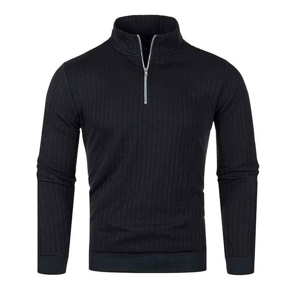 Half-Zip Mock-Neck Knit Sweater