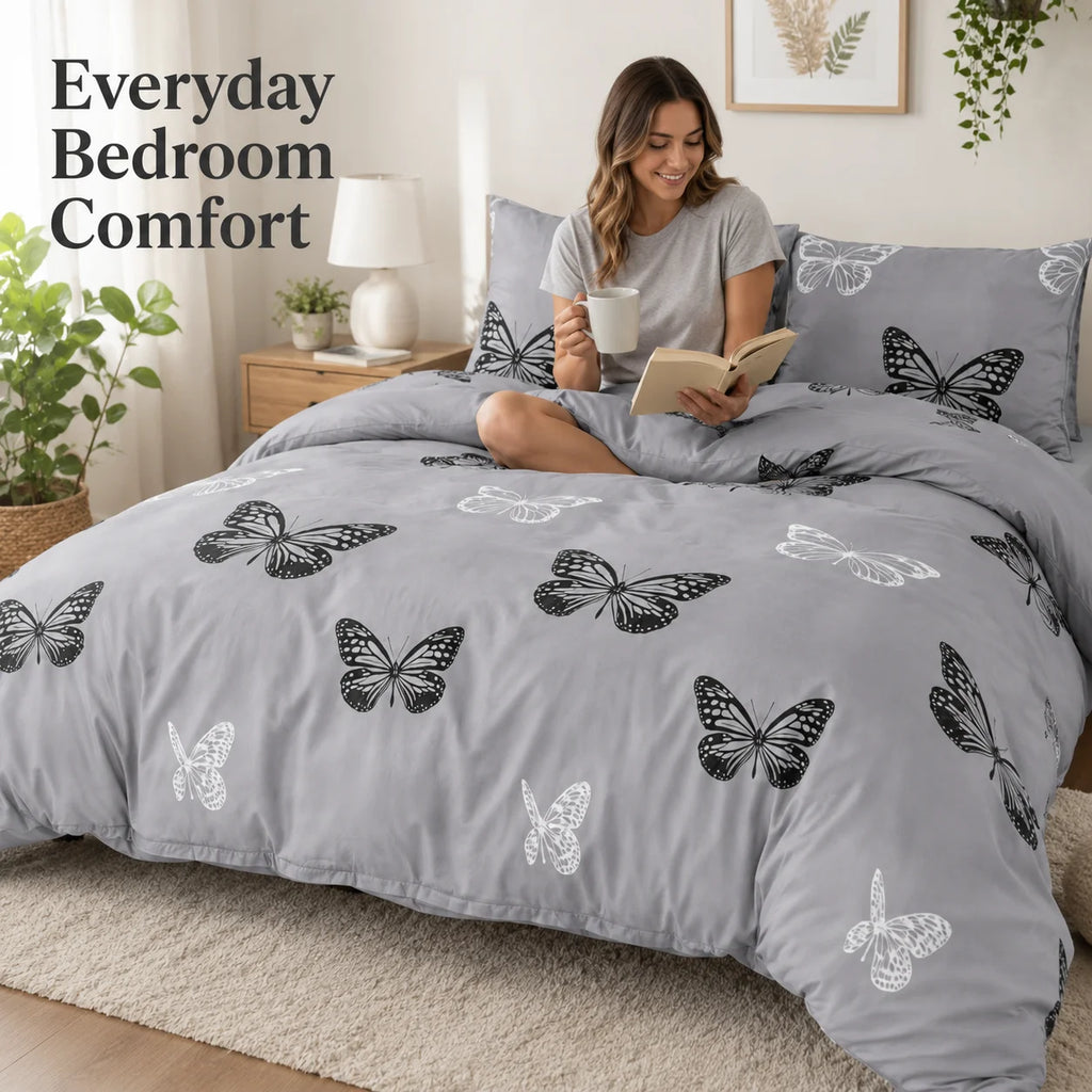 Butterfly Duvet Cover Set – 3-Piece Bedding