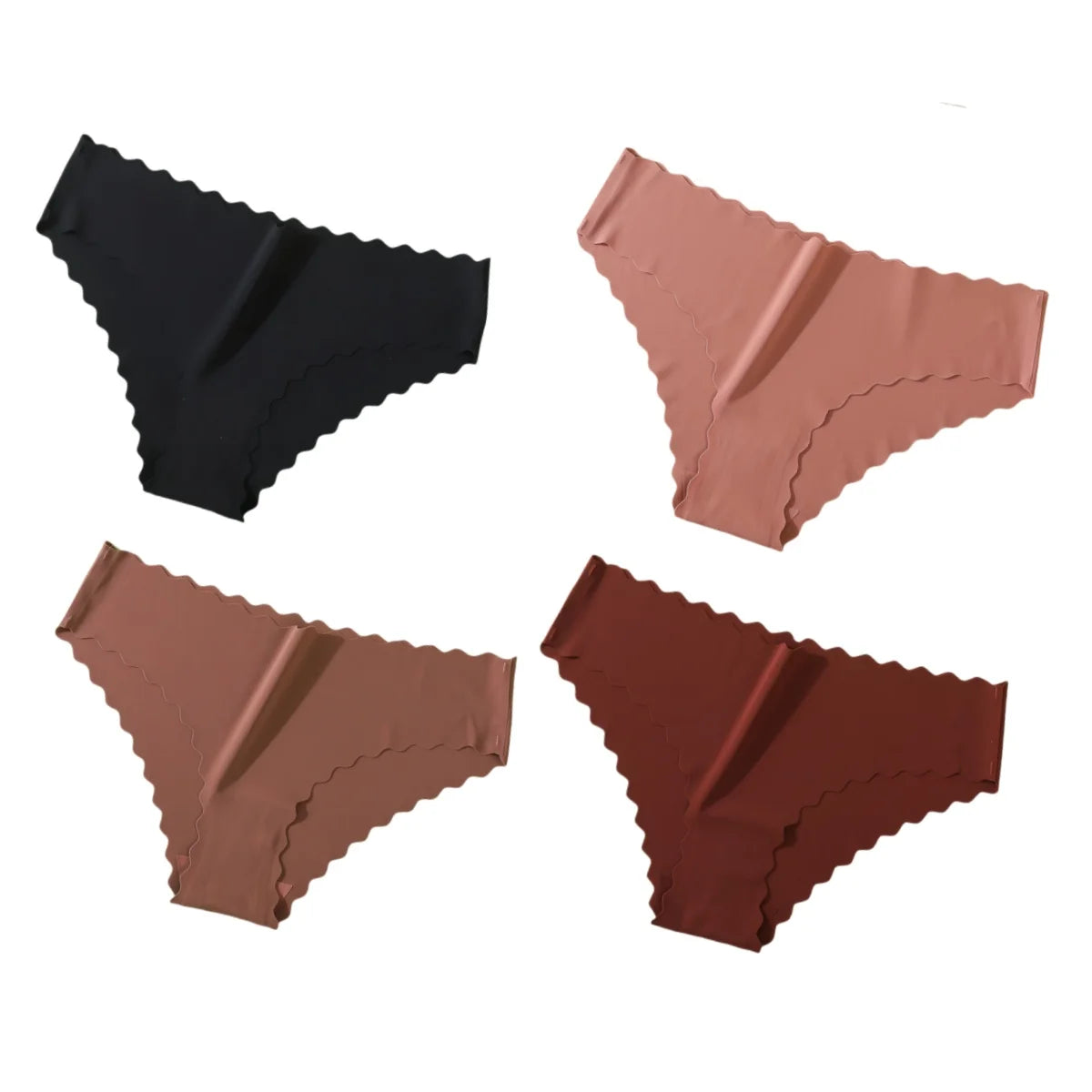 Women's Ice-Silk Briefs – 4-Pack Seamless Mid-Rise