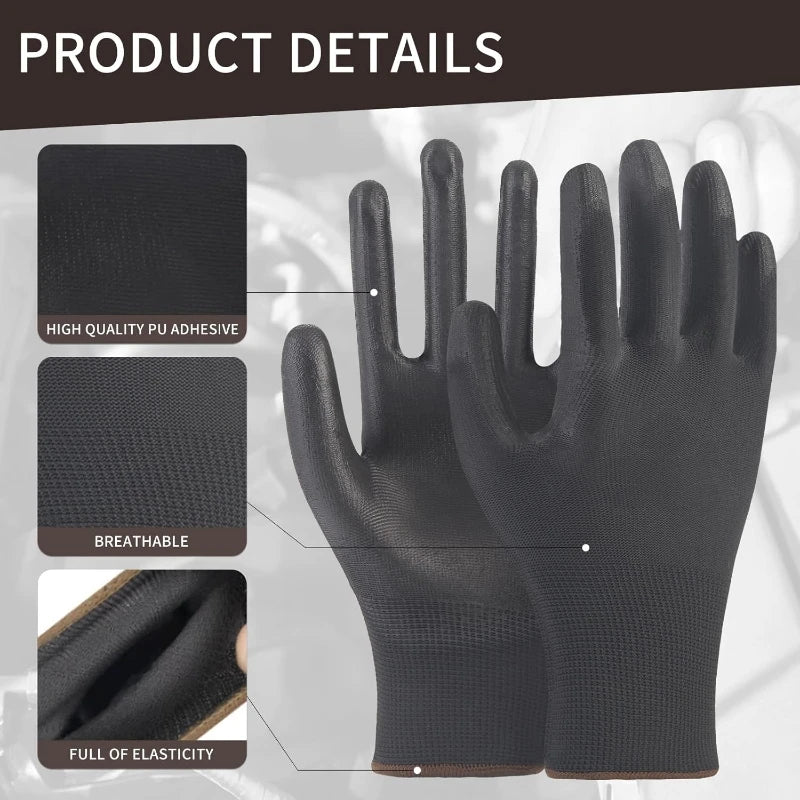 PU-Coated Work Gloves – Light-Duty Seamless Knit