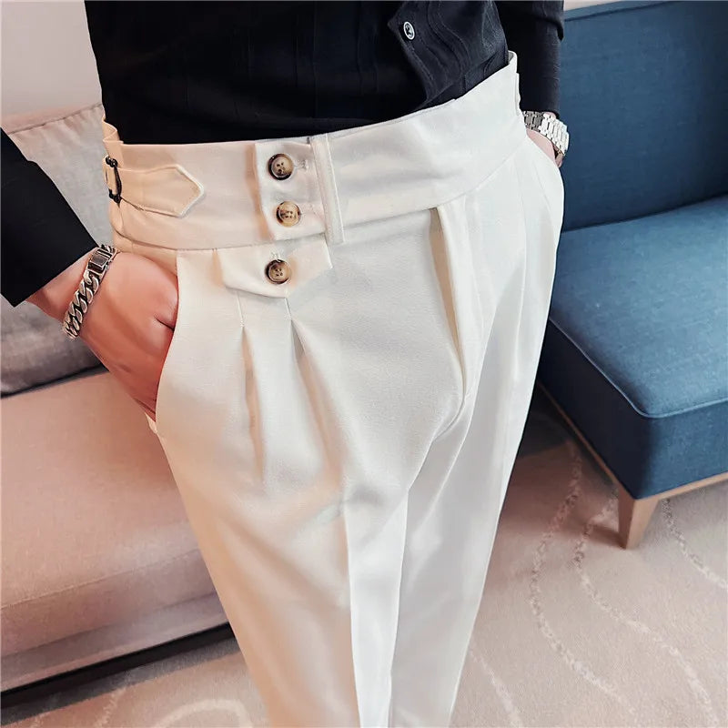 Men's Slim-Fit Dress Trousers – Formal Business Pants