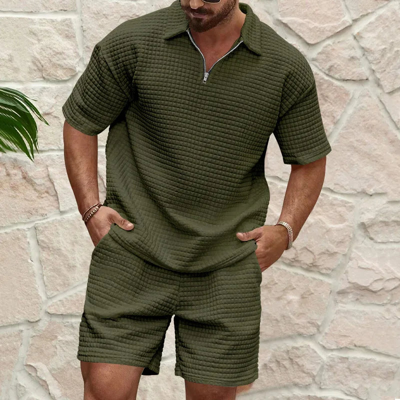 Men's Knit Polo & Shorts Set (2-Piece)