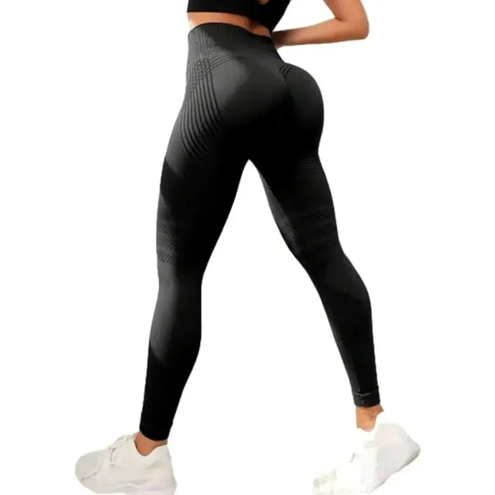 High-waist scrunch leggings black