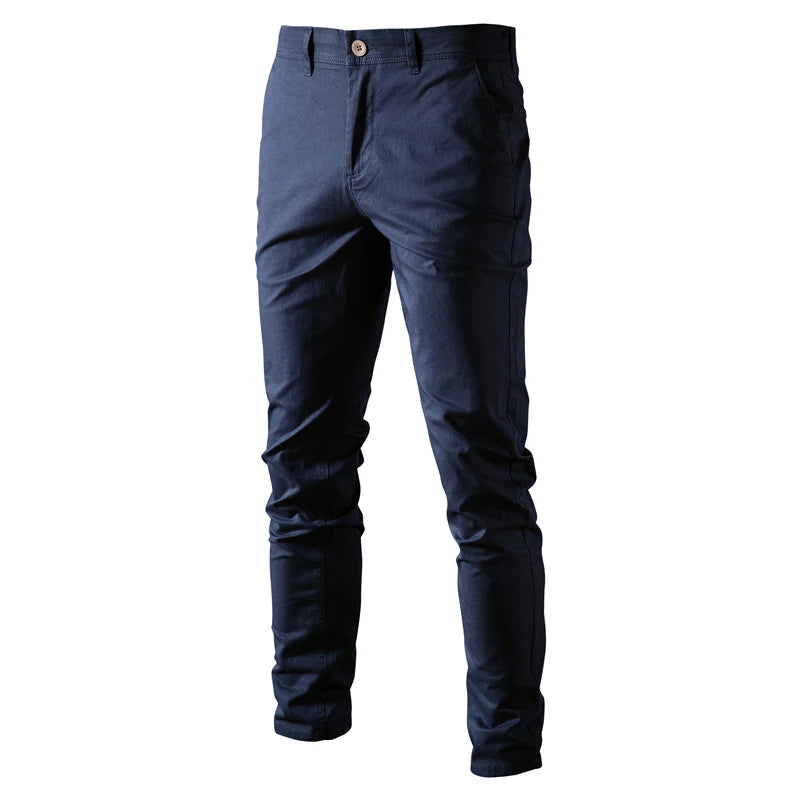 Men's Slim-Fit Trousers – Casual Cotton Pants