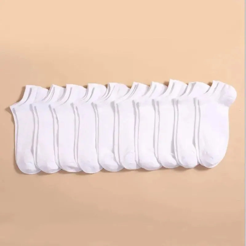 Unisex Low-Cut Ankle Socks – 10 Pairs, Breathable & Anti-Odor