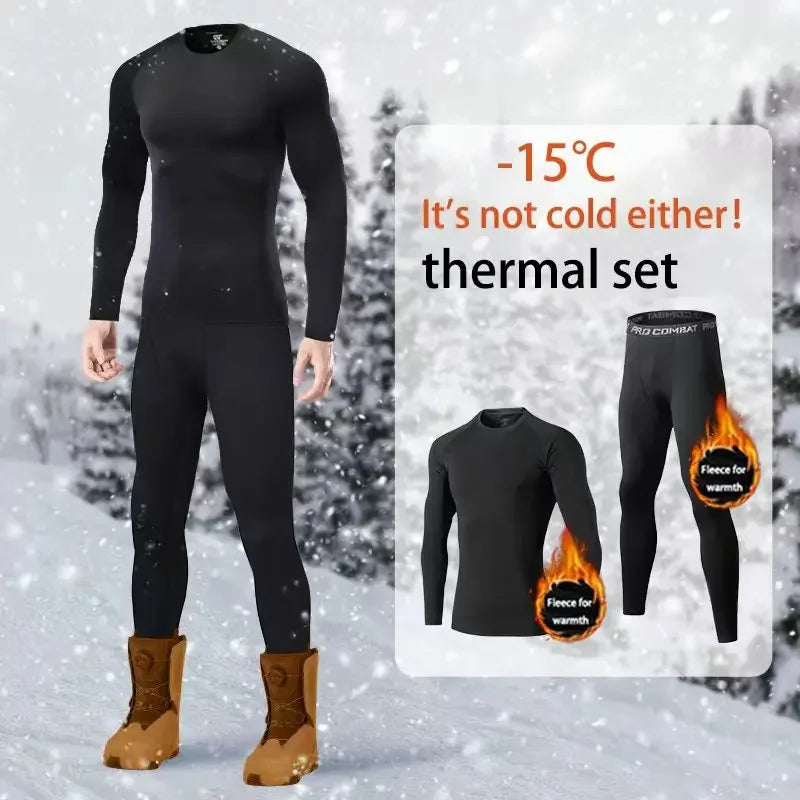Men's Thermal Underwear Set – Base Layer Top & Bottoms