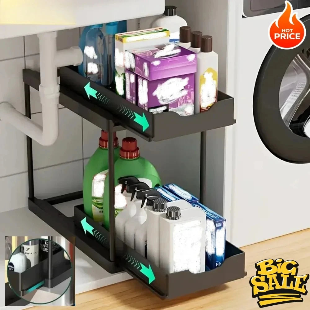 Under-Sink Storage Rack Organizer