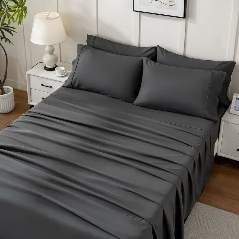 Cooling Viscose Sheet Set – Soft Queen Bedding, 4 or 6 Pc