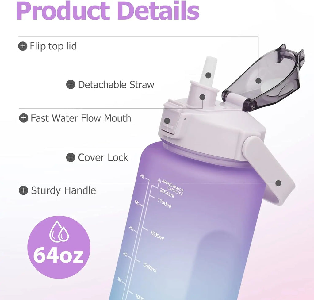 Motivational Water Bottle with Time Marker
