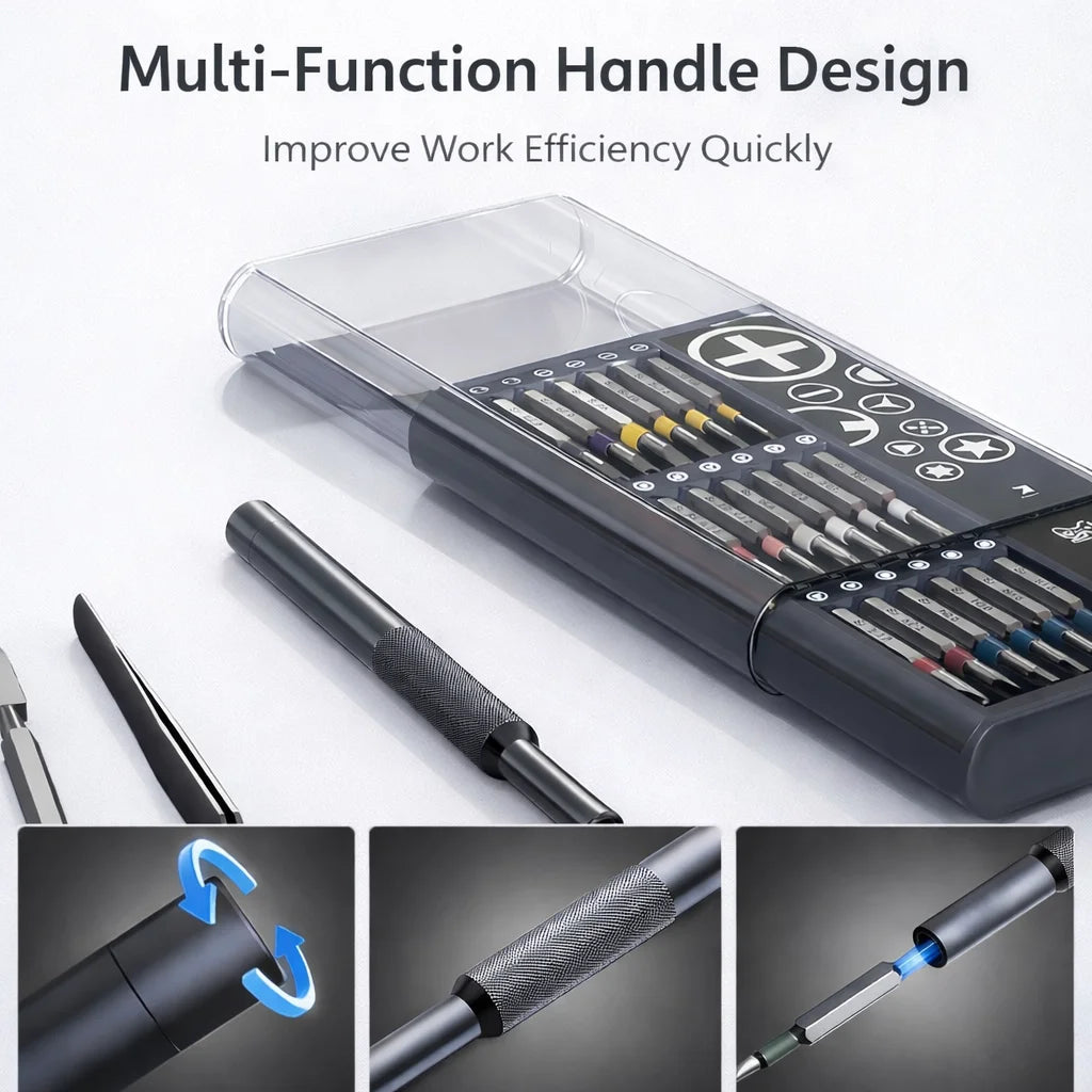 Magnetic screwdriver bits in case