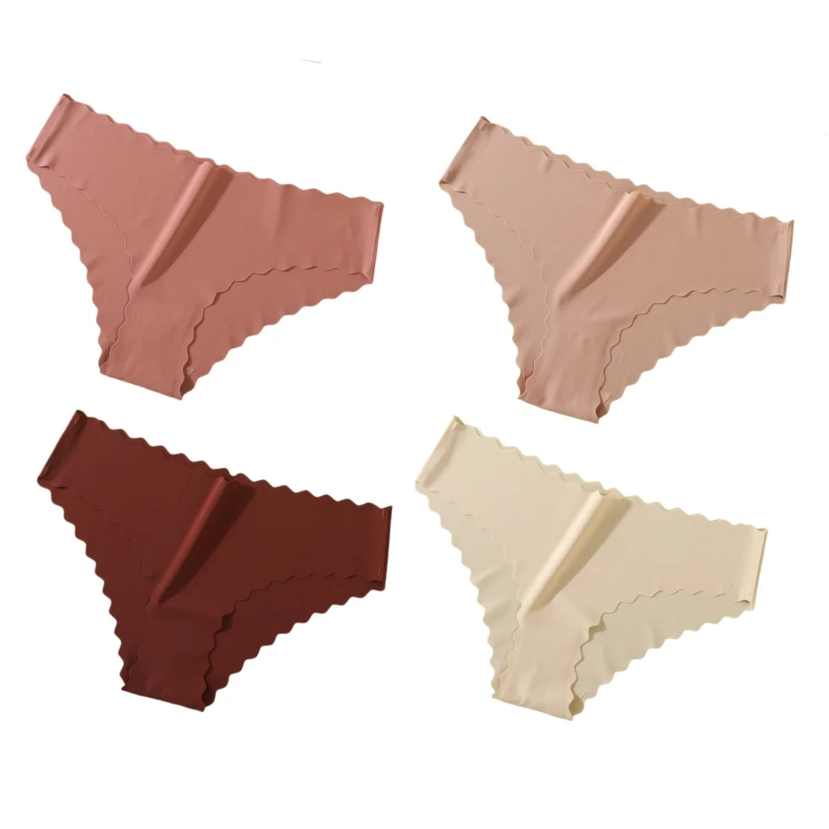 Women's Ice-Silk Briefs – 4-Pack Seamless Mid-Rise