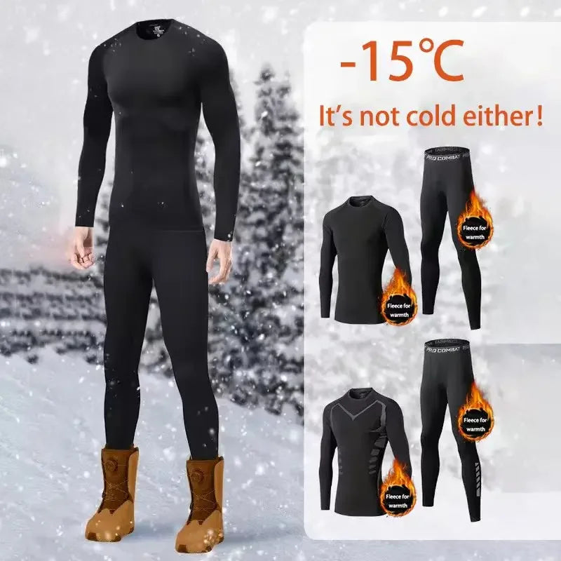 Men's Thermal Underwear Set – Base Layer Top & Bottoms