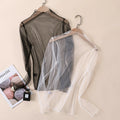 Sheer Mesh Long-Sleeve Going-Out Top
