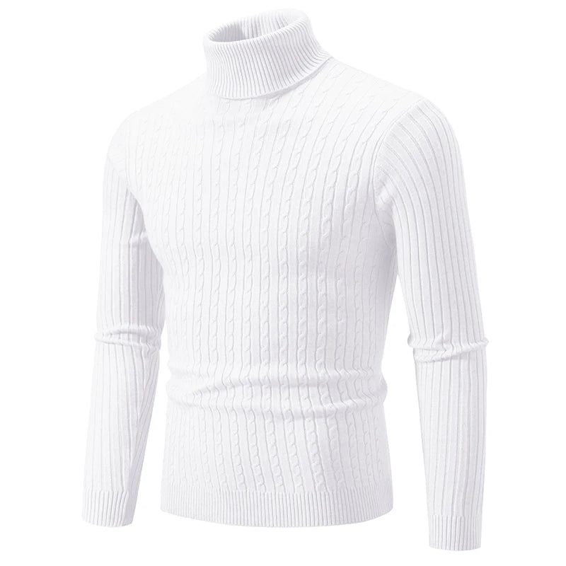 Men's High-Neck Knit Sweater – Warm Casual Turtleneck