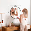 Round Wall Mirror – 30-Inch Gold Metal Frame