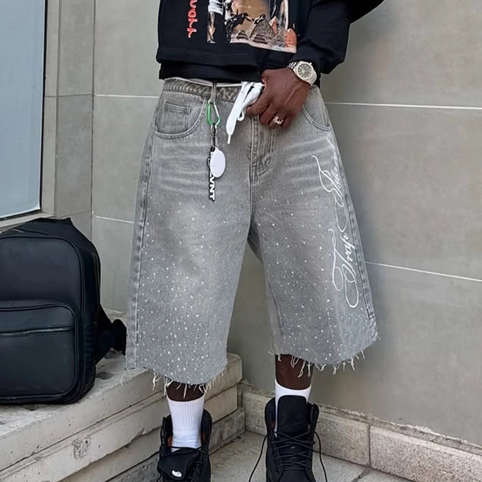 Long Denim Shorts
