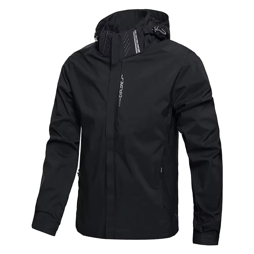 Hooded waterproof windbreaker front