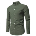 Men's Stand-Collar Shirt – Long-Sleeve Cotton