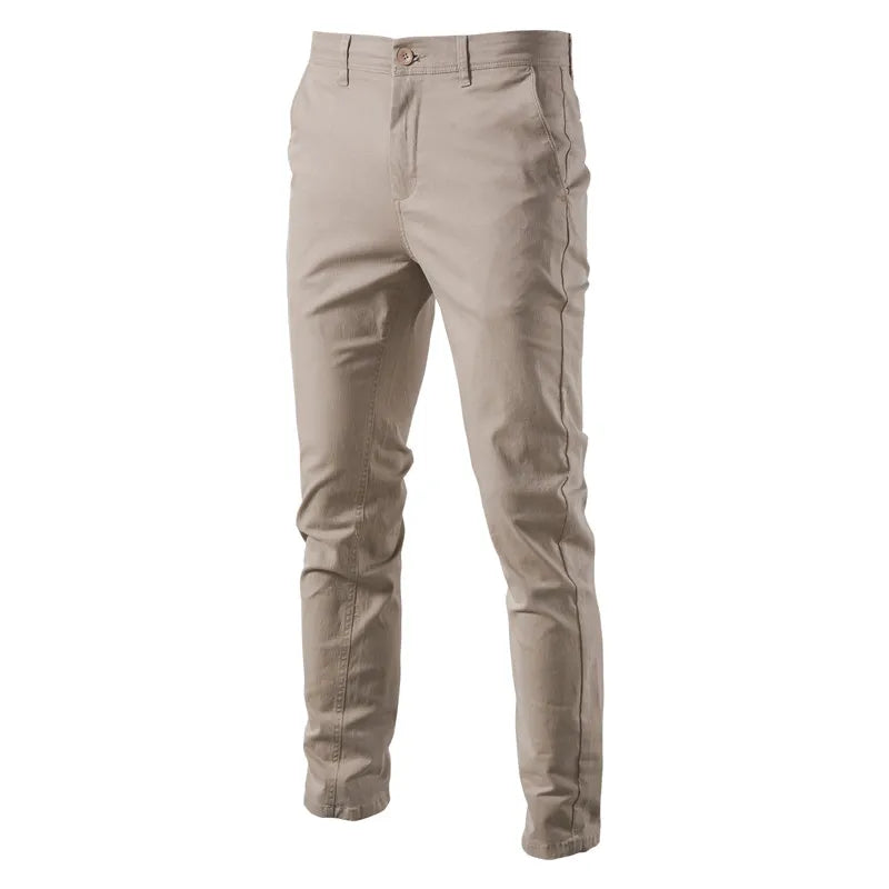 Men's Slim-Fit Trousers – Casual Cotton Pants