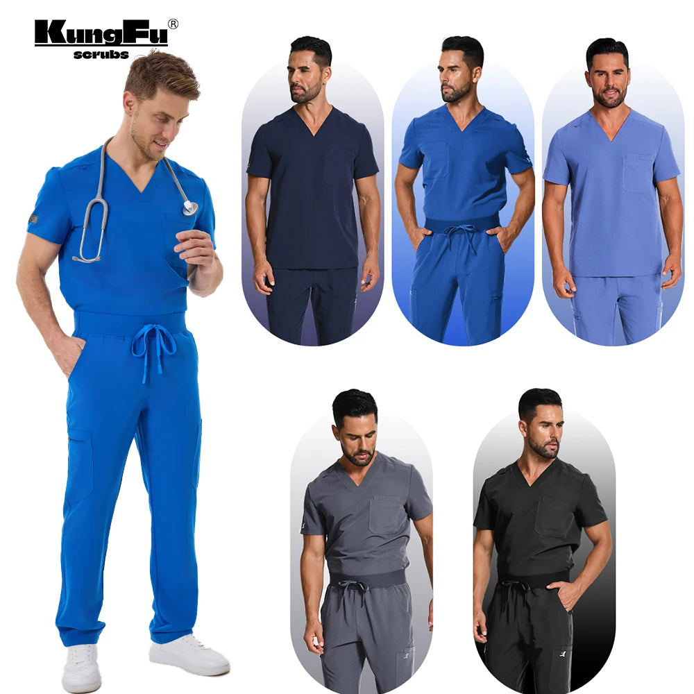 Men's Scrubs Set – V-Neck Top & Pants