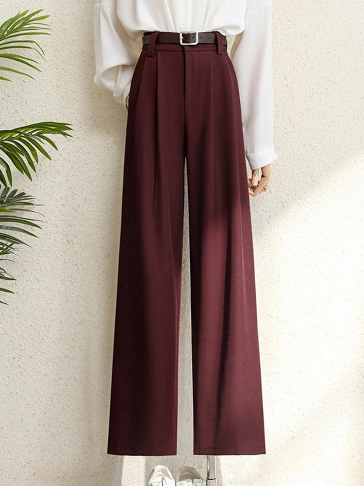 High-Waist Wide-Leg Tailored Trousers