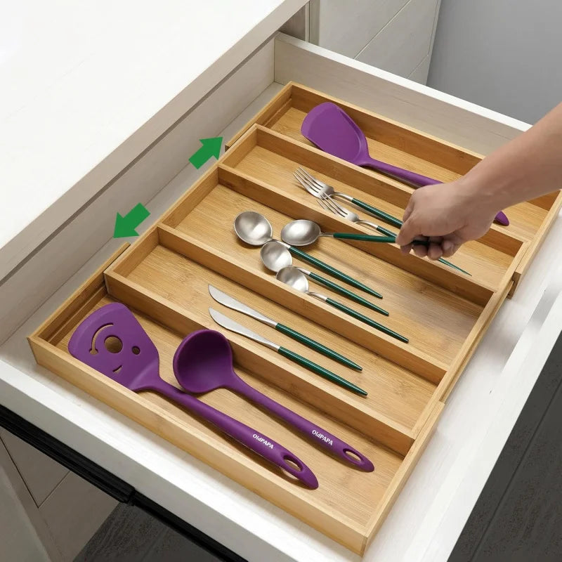 Bamboo Cutlery Drawer Tray