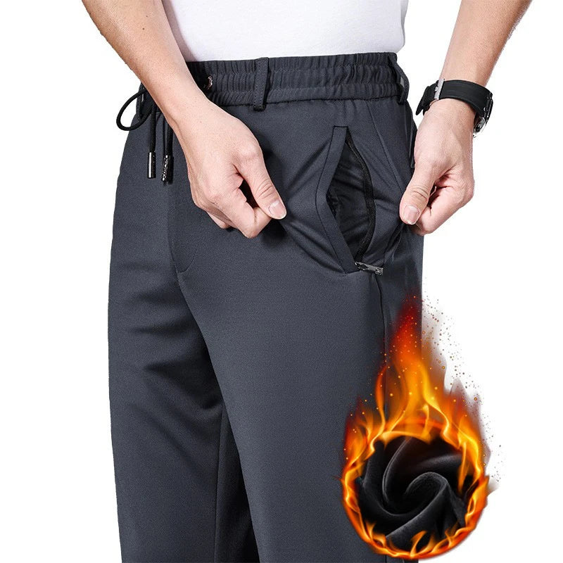 Men's Fleece-Lined Winter Pants – Plus Size to 10XL