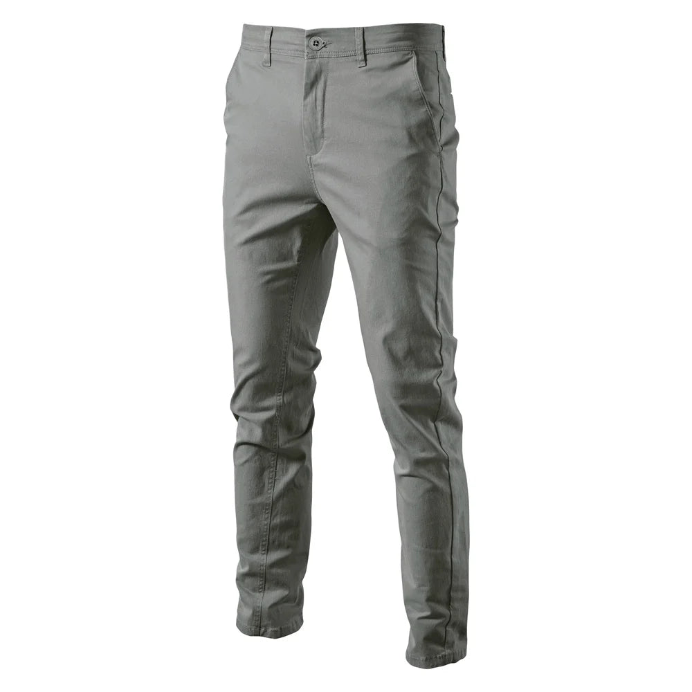 Men's Slim-Fit Trousers – Casual Cotton Pants