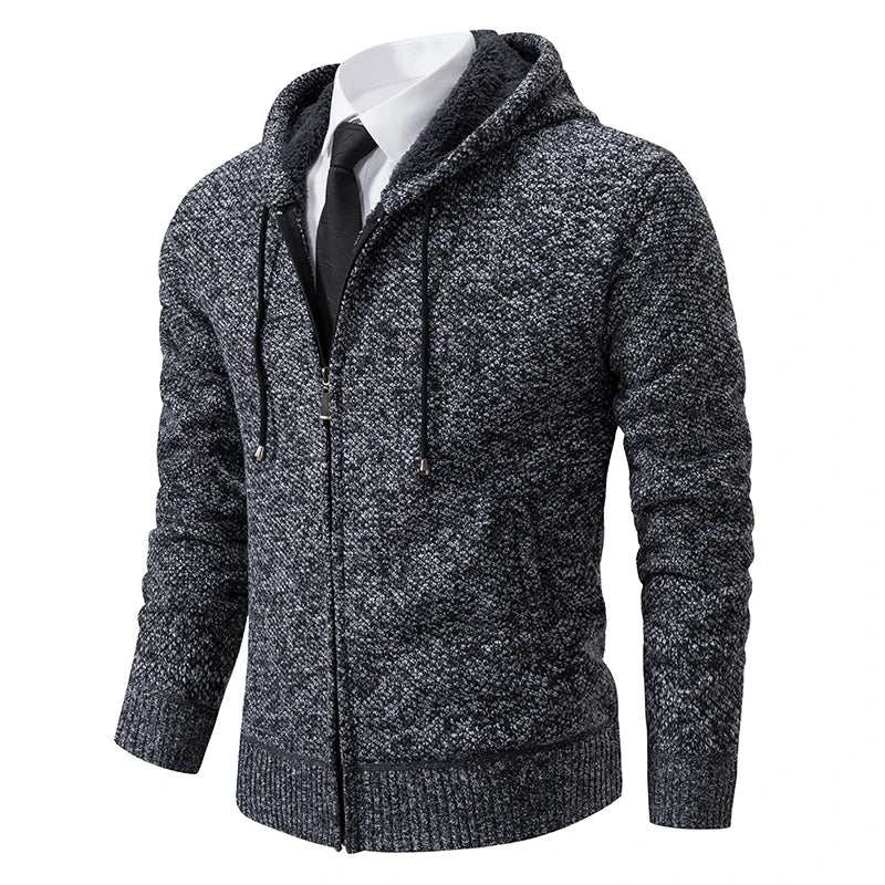 Men's Fleece Zip Cardigan – Warm Stand-Collar Jacket