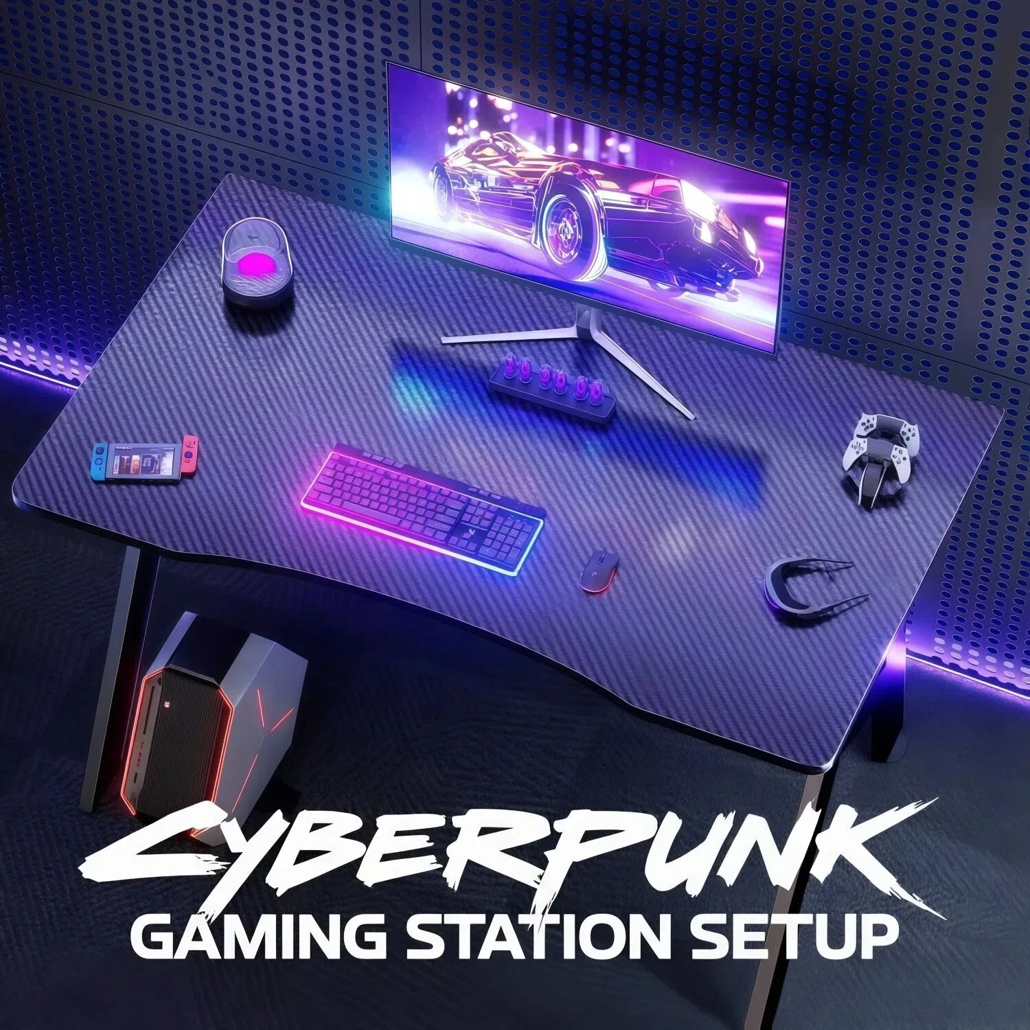 A-Frame Gaming Desk – Steel Computer Workstation