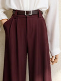 High-Waist Wide-Leg Tailored Trousers