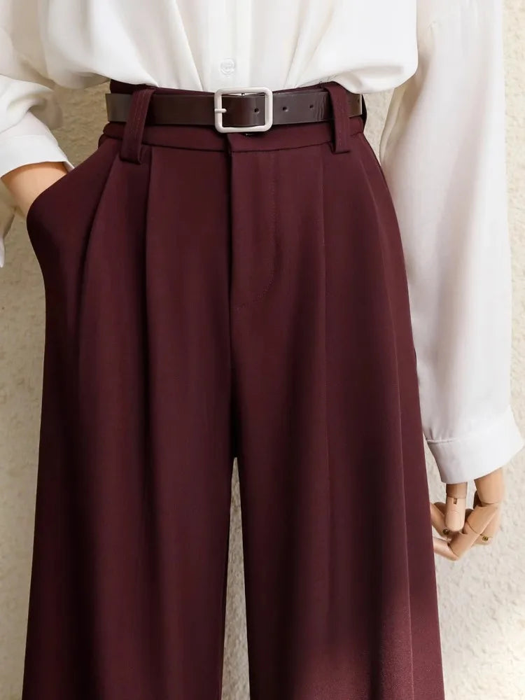 High-Waist Wide-Leg Tailored Trousers