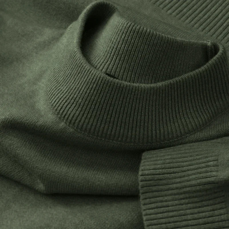 Men's Mock Turtleneck Sweater – Lightweight Knit Pullover