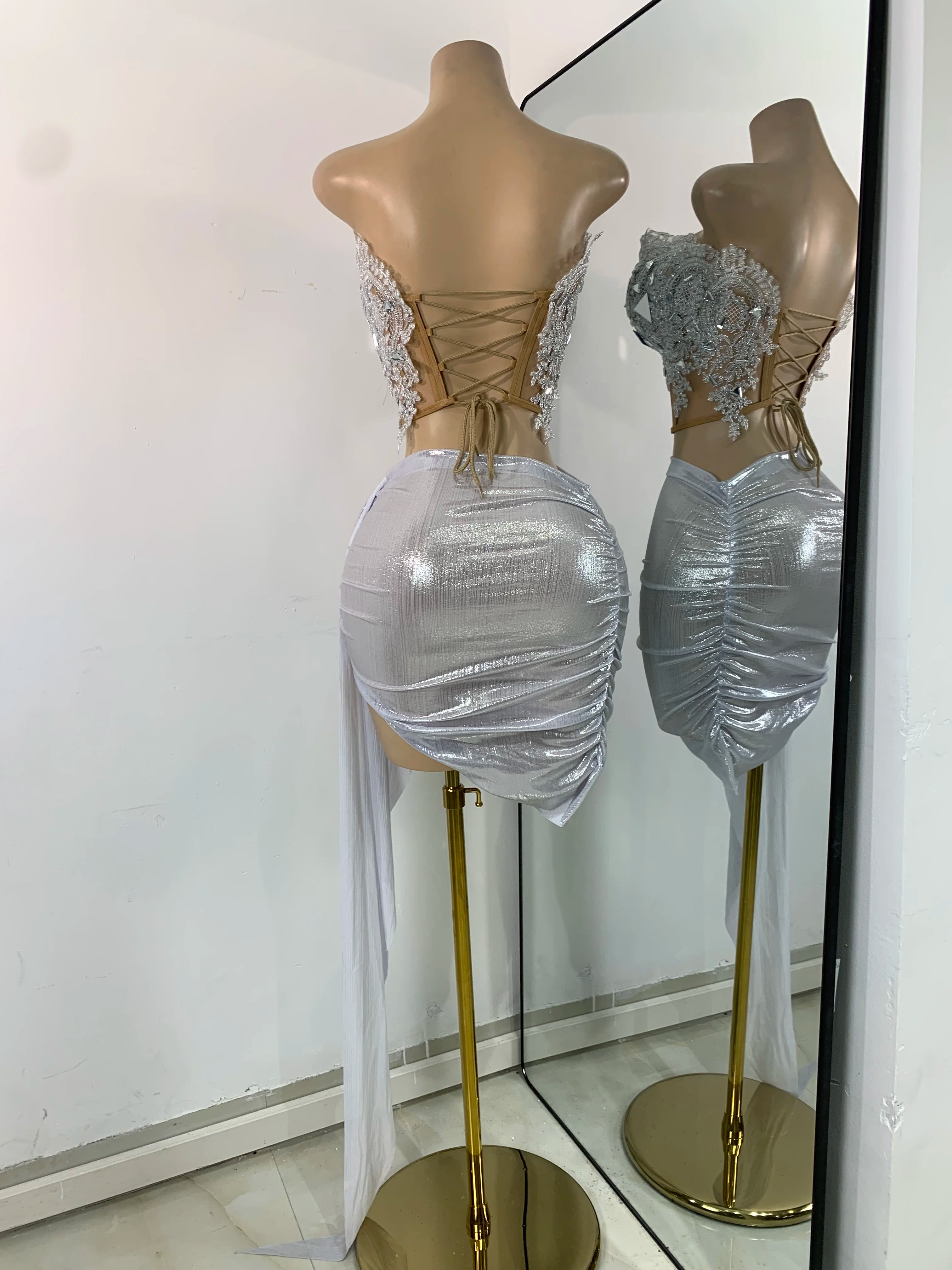 Sequin Crop & Skirt Party Set