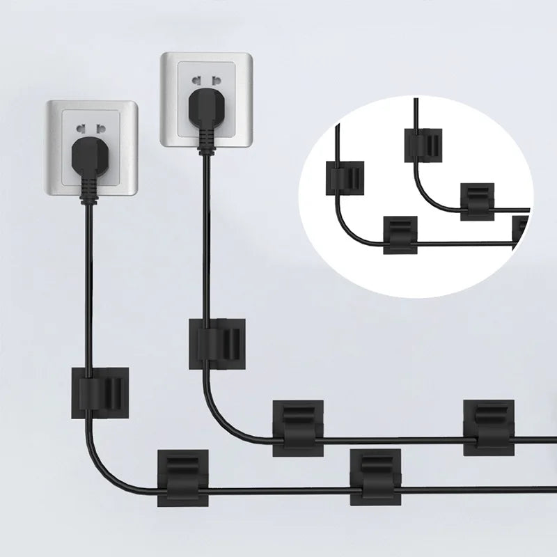 Adhesive Desk Cable Clips (50-Pack)