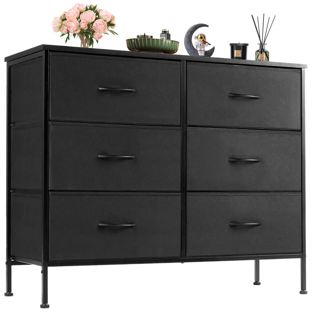 6-Drawer Fabric Nightstand – Bedside Storage