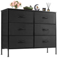 6-Drawer Fabric Nightstand – Bedside Storage