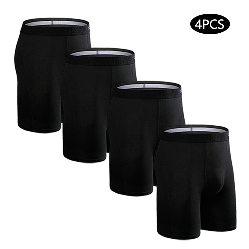 Men's Long-Leg Boxer Briefs – 4-Pack (Plus Sizes)