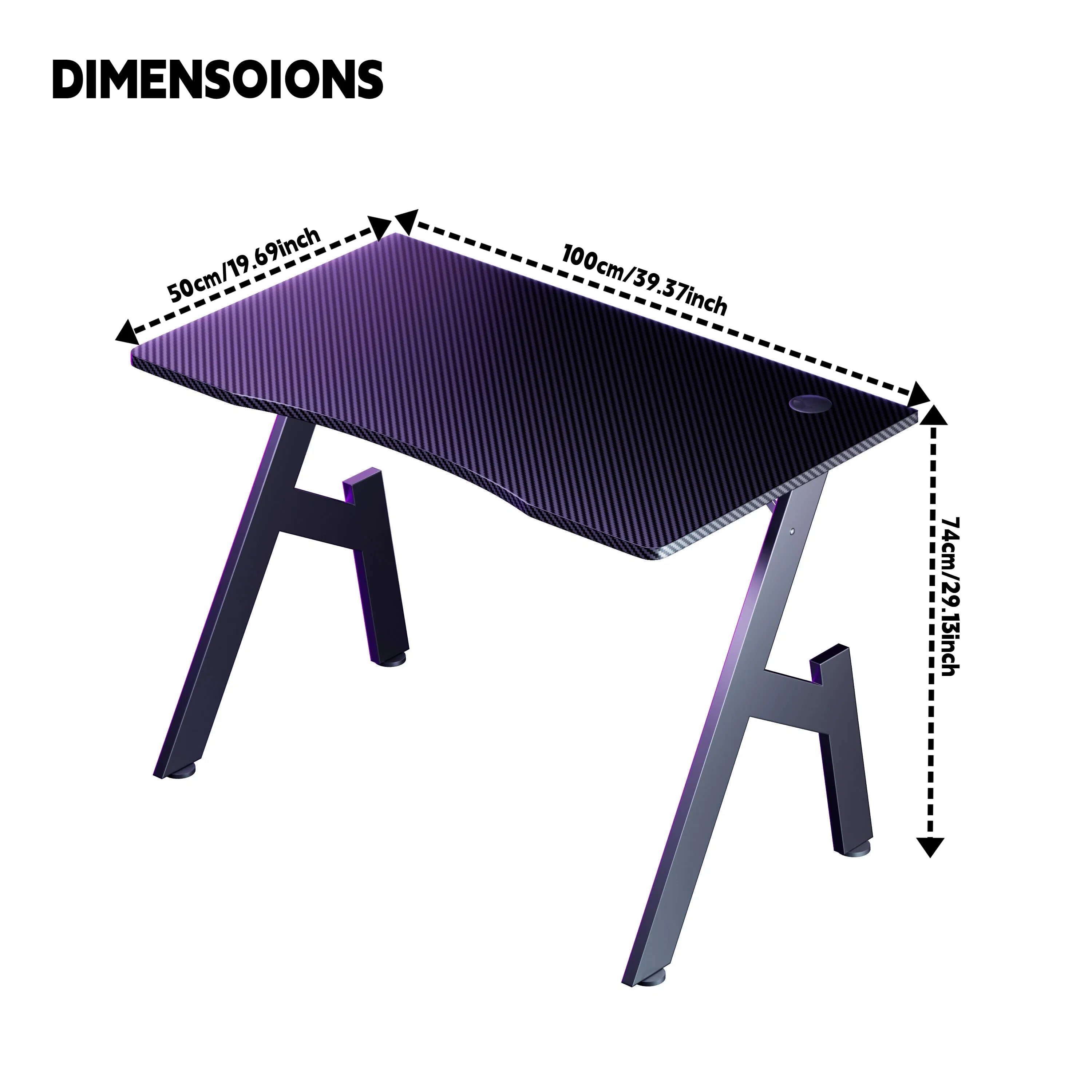 A-Frame Gaming Desk – Steel Computer Workstation