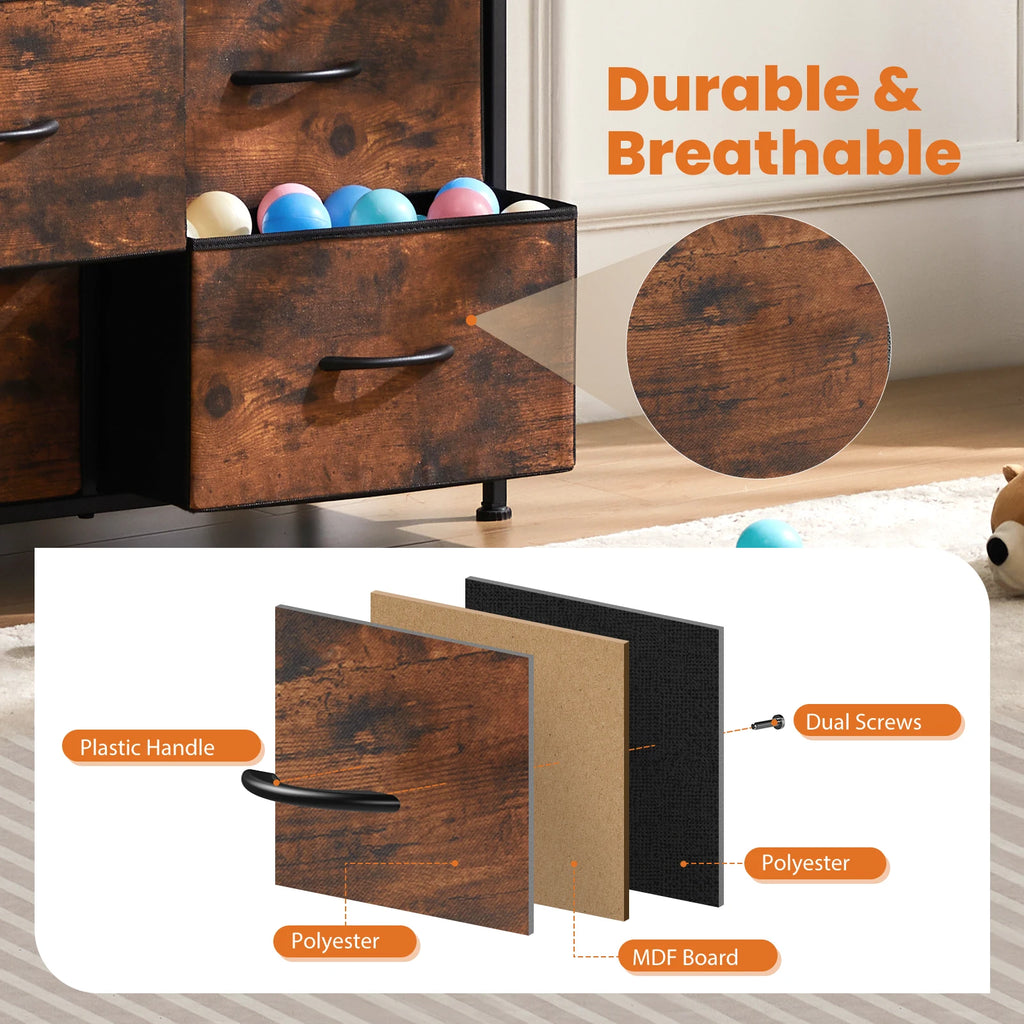 9-Drawer Fabric Dresser – Bedroom Storage Chest