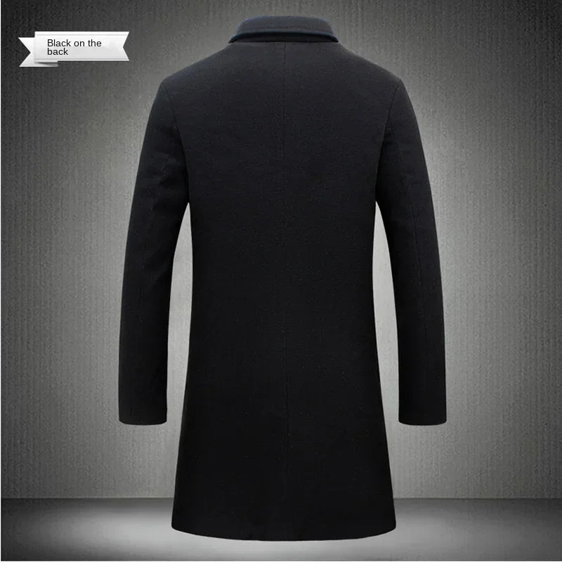 Long Wool-Blend Overcoat