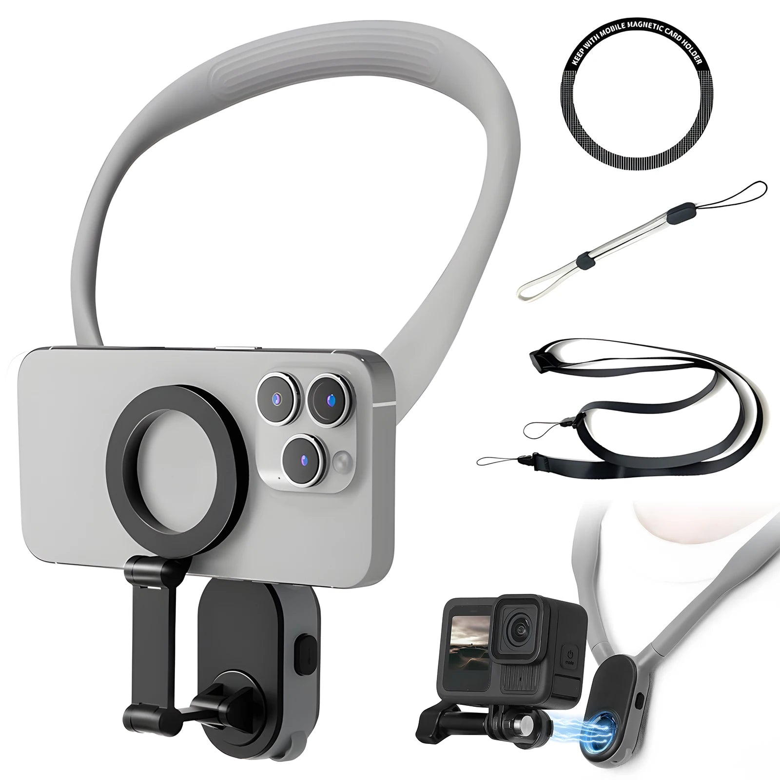 Hands-free phone neck mount