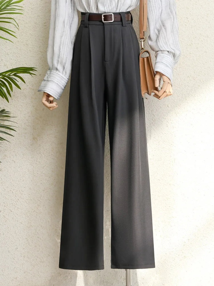 High-Waist Wide-Leg Tailored Trousers