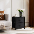 2-Drawer Nightstand – Fabric Bedside Table with Storage