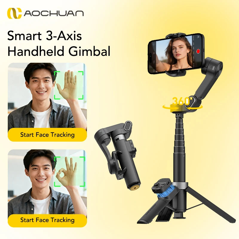 Foldable 3-Axis Smartphone Gimbal Stabilizer