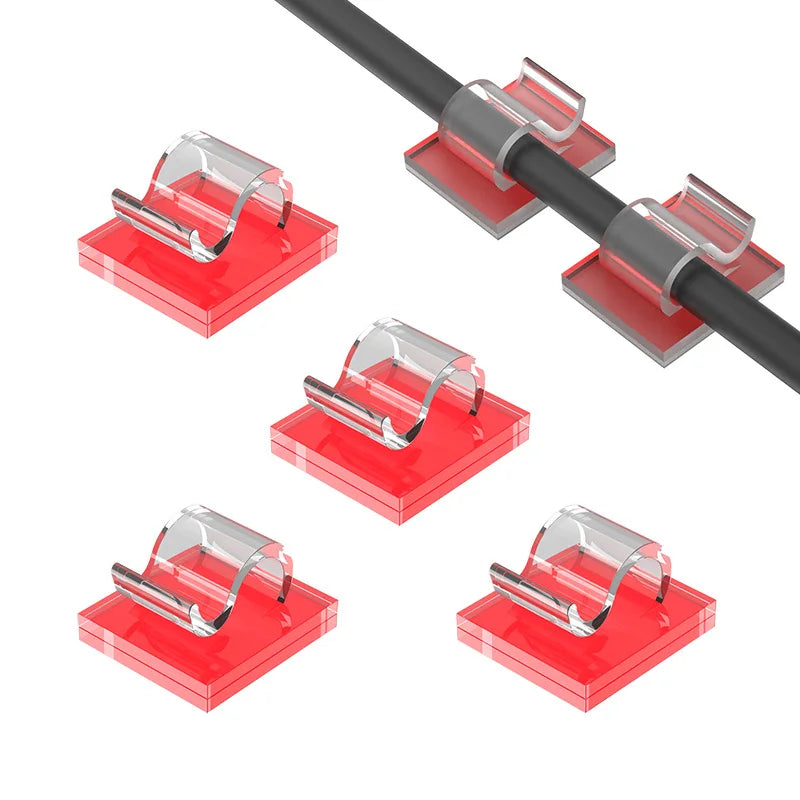 Adhesive Desk Cable Clips (50-Pack)