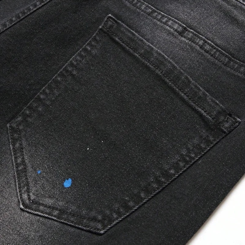 Men's Ripped Stretch Jeans – Slim Fit Denim