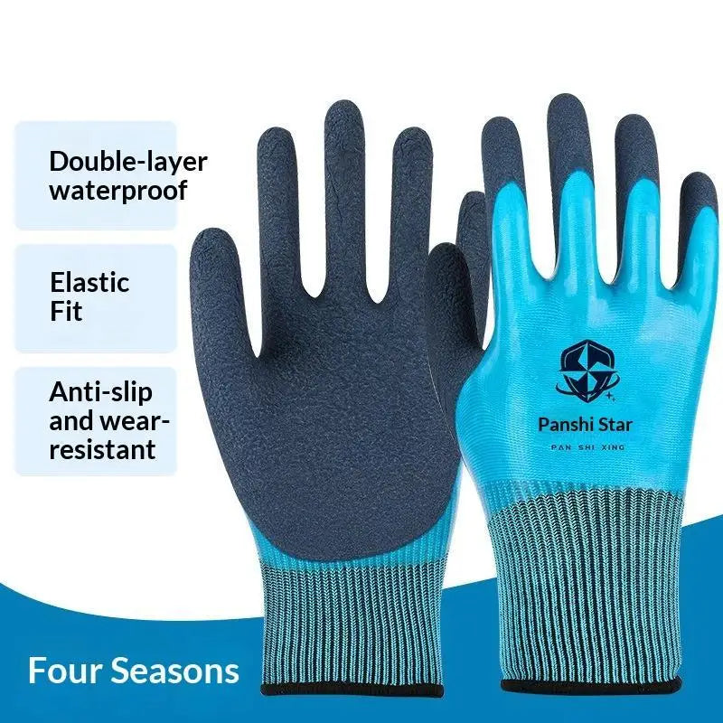 Coated Grip Work Gloves – 1 Pair, Waterproof & Durable