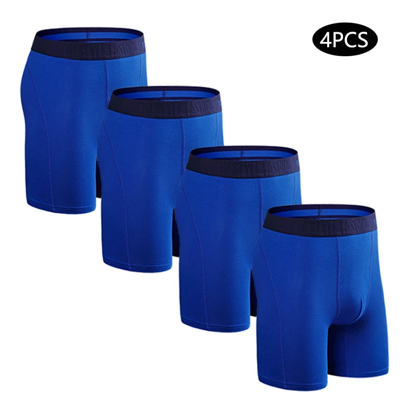 Men's Long-Leg Boxer Briefs – 4-Pack (Plus Sizes)